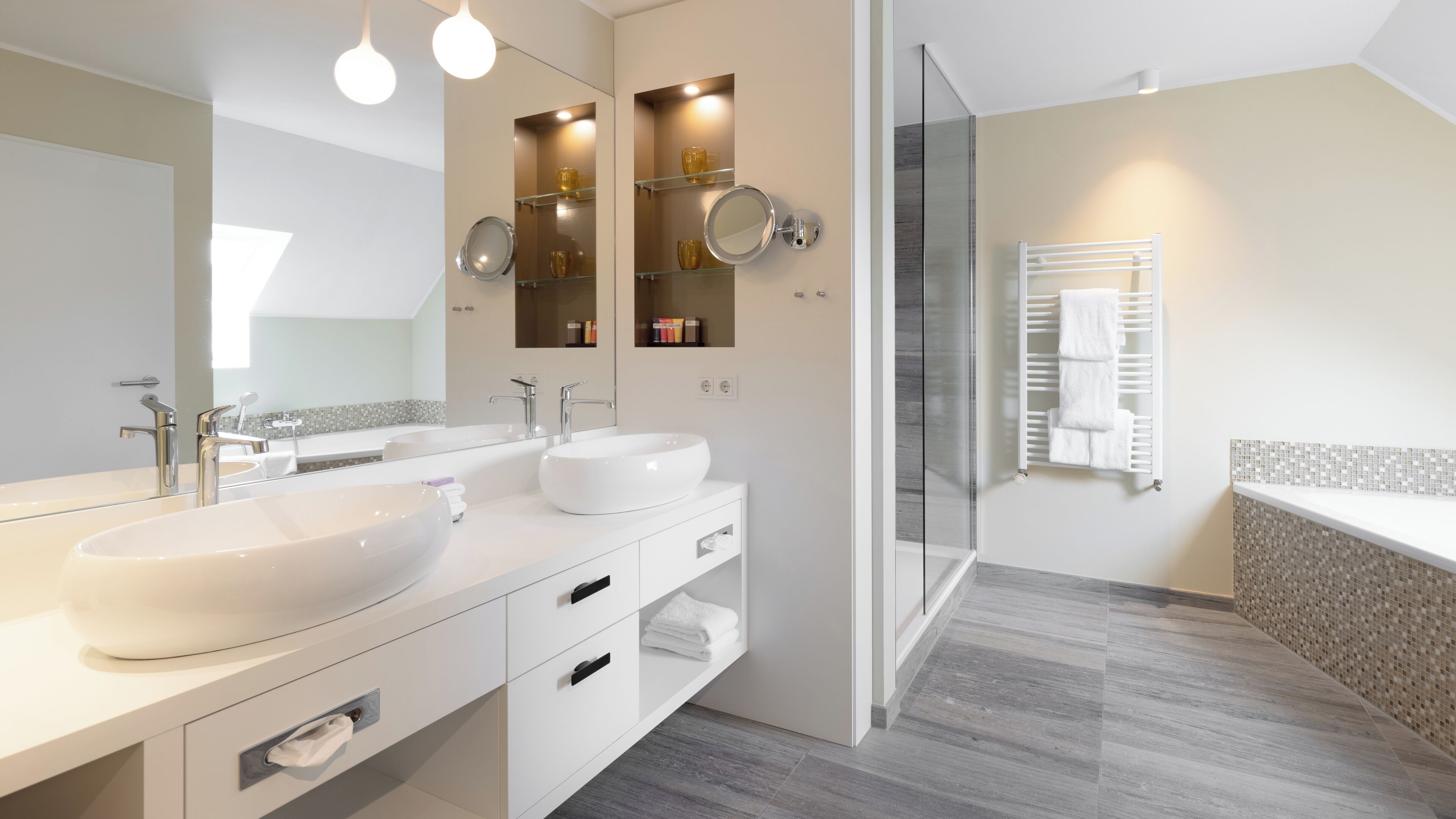 free toiletries, hair dryer, towels