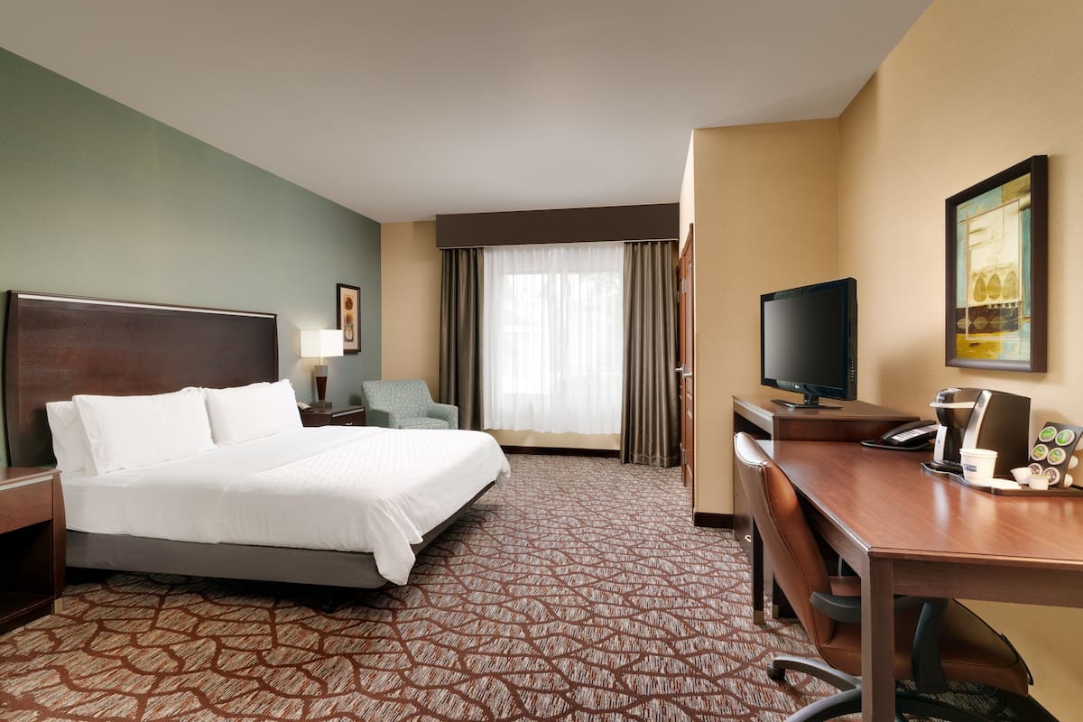 1 bedroom, desk, blackout drapes, iron/ironing board