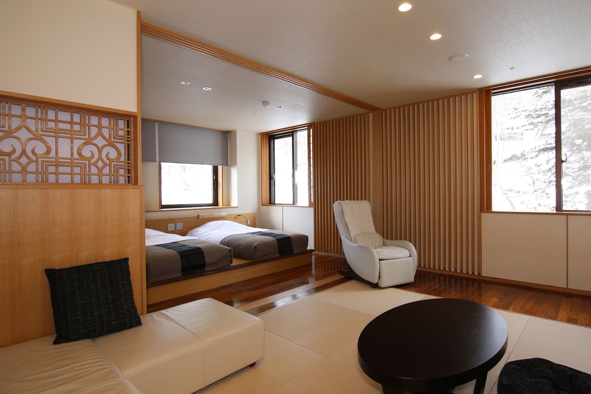 suite room with private open-air bath, non smoking | premium bedding, in-room safe, desk, blackout curtains