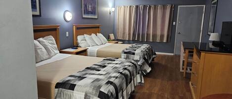 Desk, free WiFi, bed sheets