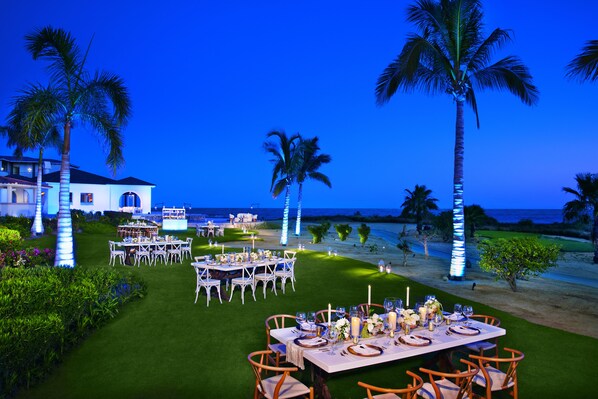 Outdoor banquet area