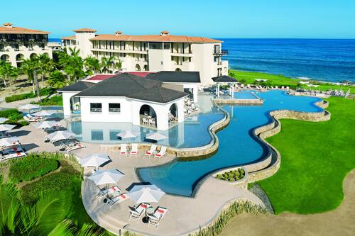 Seasonal outdoor pool, pool umbrellas, pool loungers