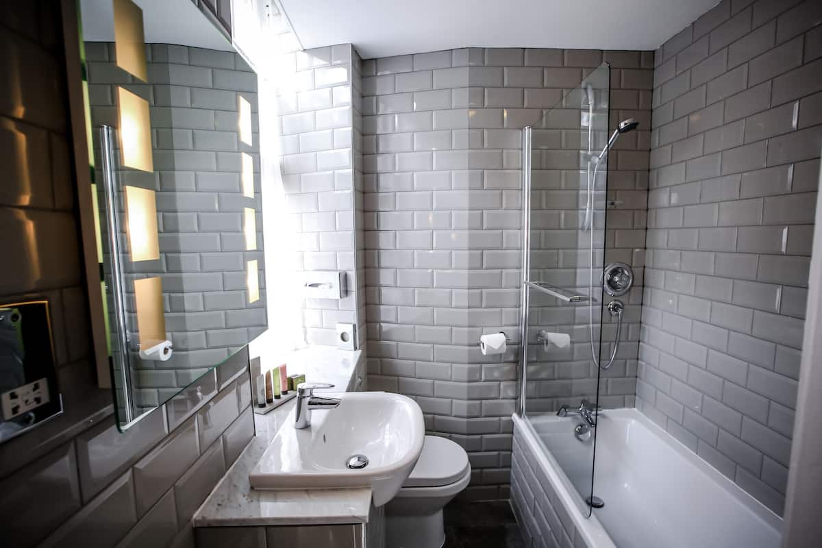 free toiletries, hair dryer, towels