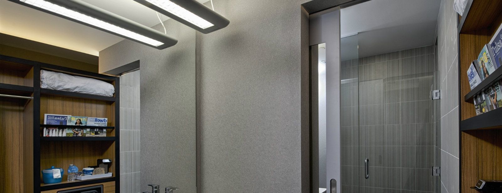 suite (long) | bathroom | shower, designer toiletries, hair dryer, towels