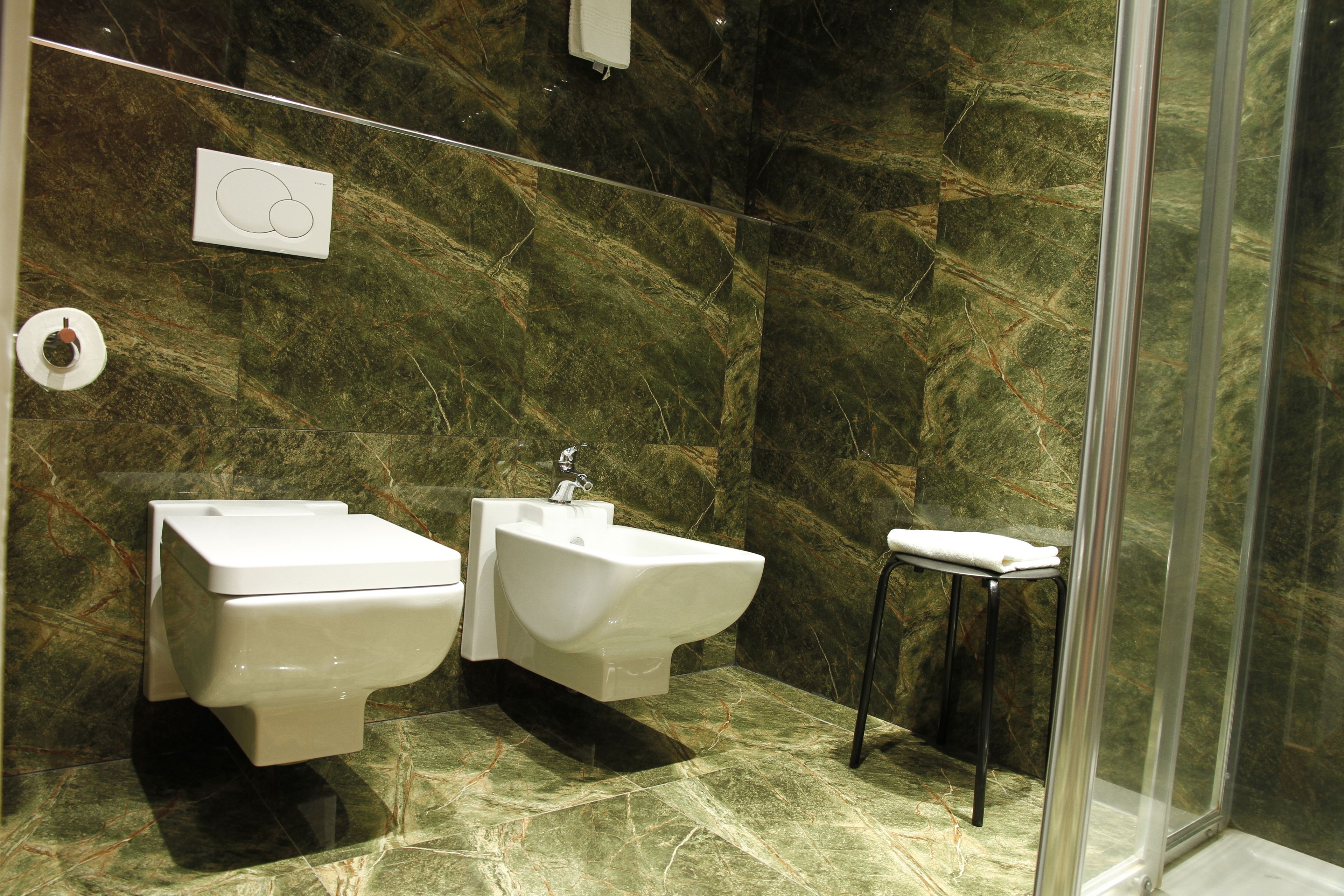 shower, free toiletries, hair dryer, bidet