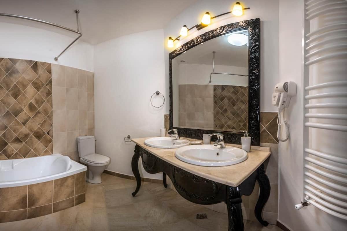 bathrobes, slippers, towels