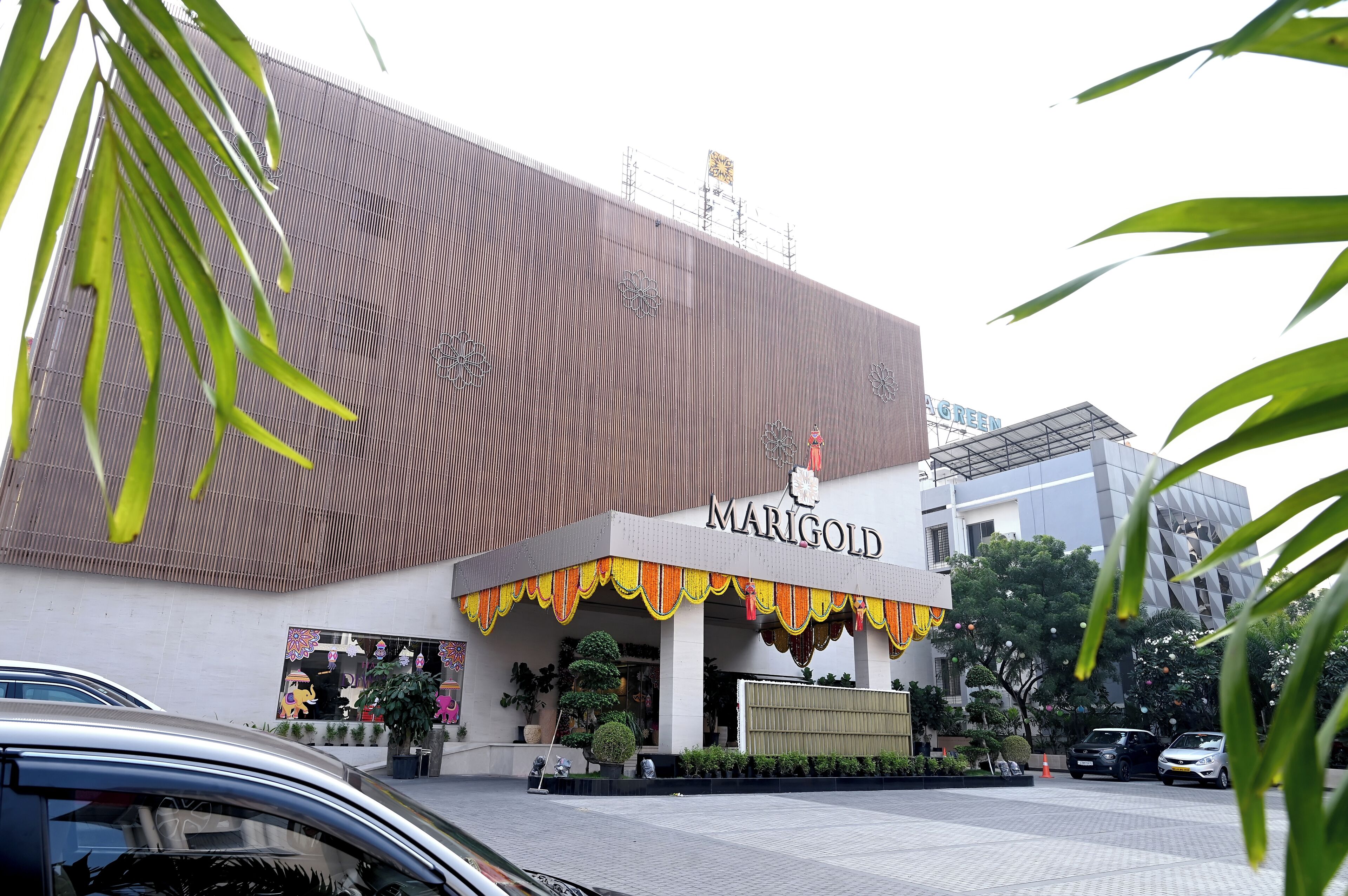 A building with a sign reading "MARIGOLD."