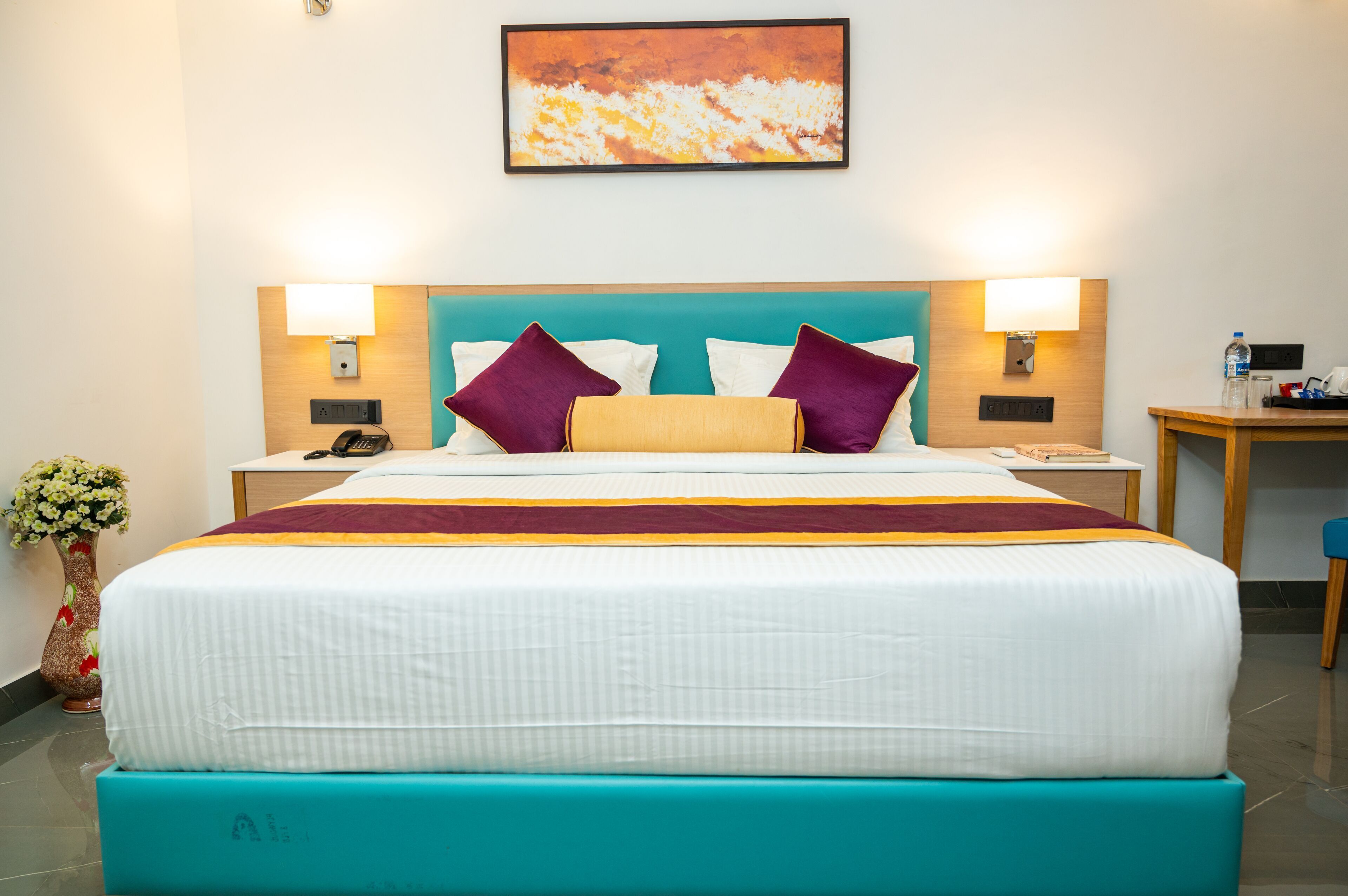 In-room safe, desk, laptop workspace, iron/ironing board