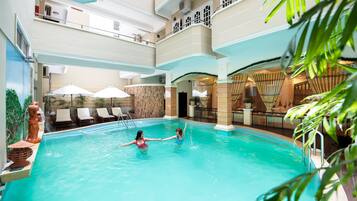 Indoor pool, pool loungers