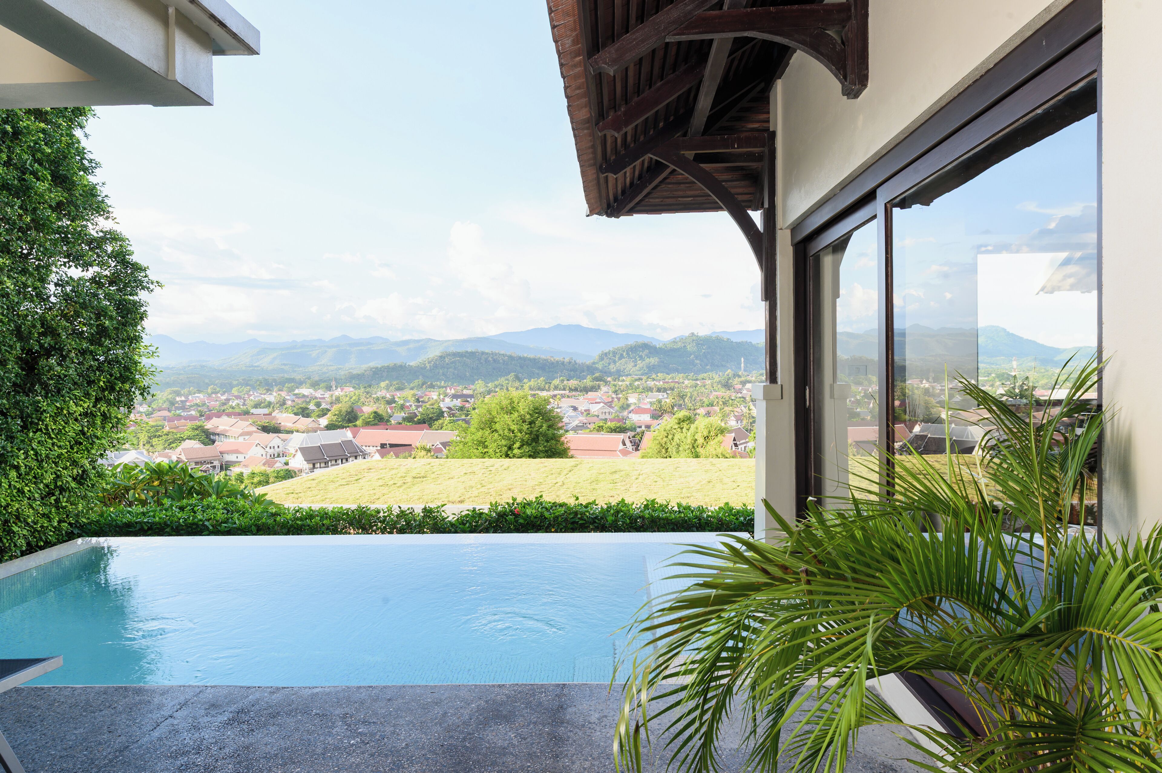 pool villa room | living area | 42-inch lcd tv with cable channels, tv, dvd player