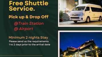 Experience Luangprabang View Hotel's convenient shuttle service, offering pick-up and drop-off at the train station and airport.