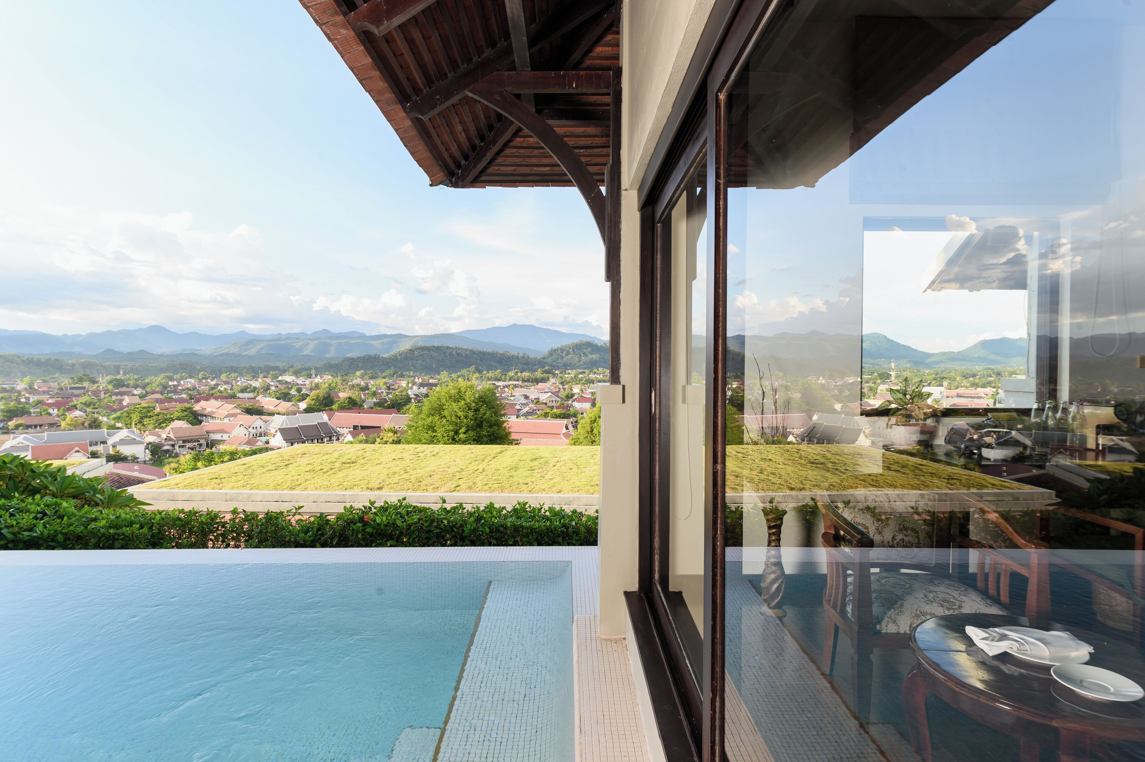 pool villa room | living area | 42-inch lcd tv with cable channels, tv, dvd player