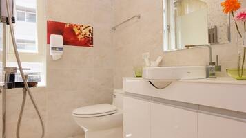 Superior Double Room | Bathroom | Hair dryer, slippers