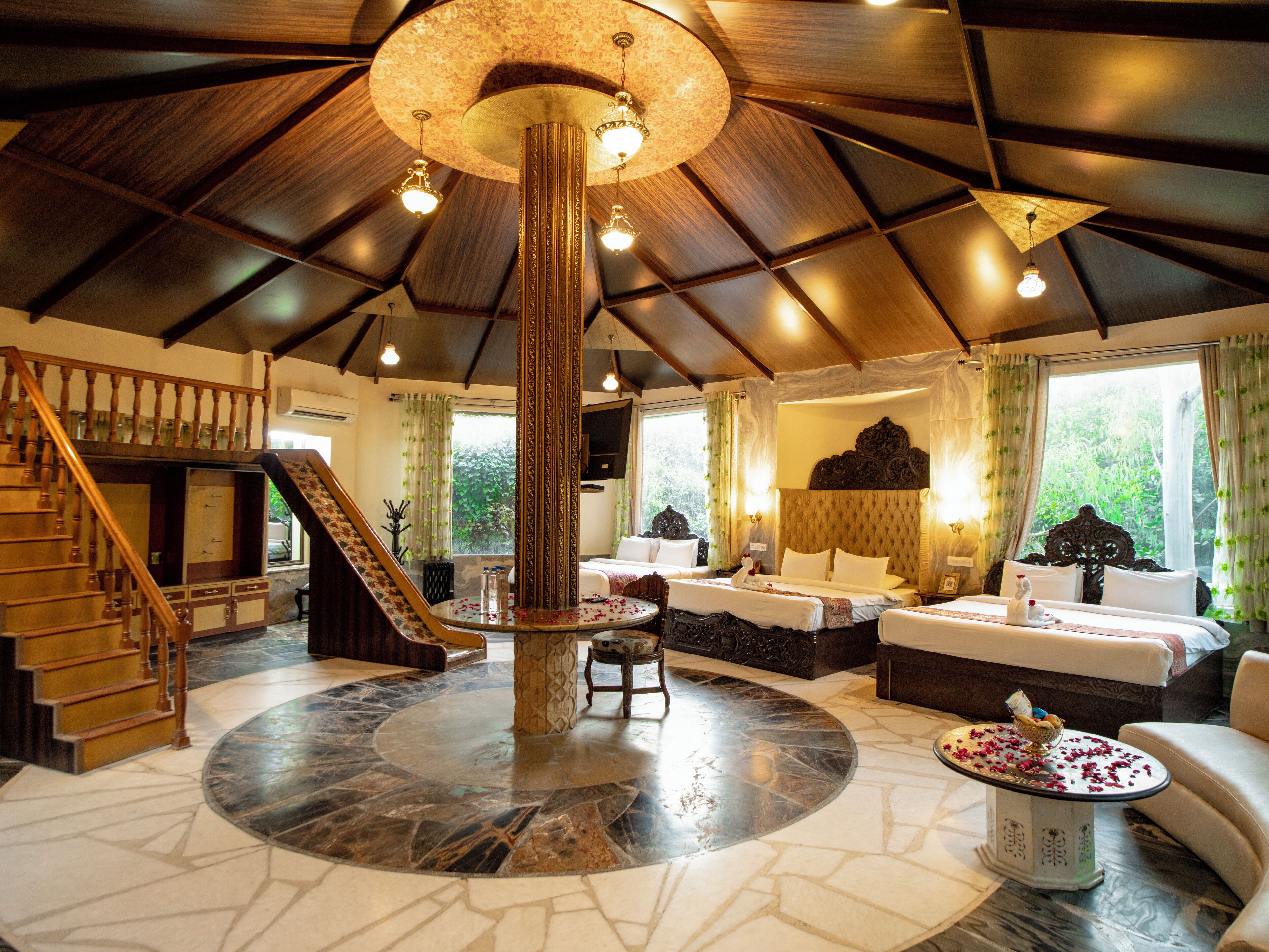 Family Room | Premium bedding, in-room safe, free wired Internet, bed sheets