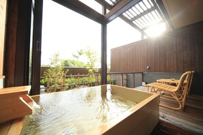 Japanese Style Room with Open Air Bath, Meal at Private Room (Check in until 18:00) | Bathroom | Shower, hair dryer, slippers, electronic bidet - Mikasa Ryokan (Nara)