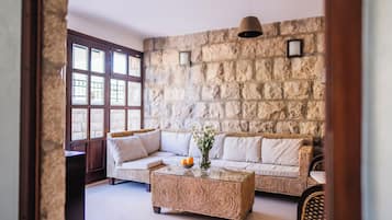 Luxury Villa, 5 Bedrooms, Terrace, Sea View | Living area | LCD TV, fireplace, DVD player