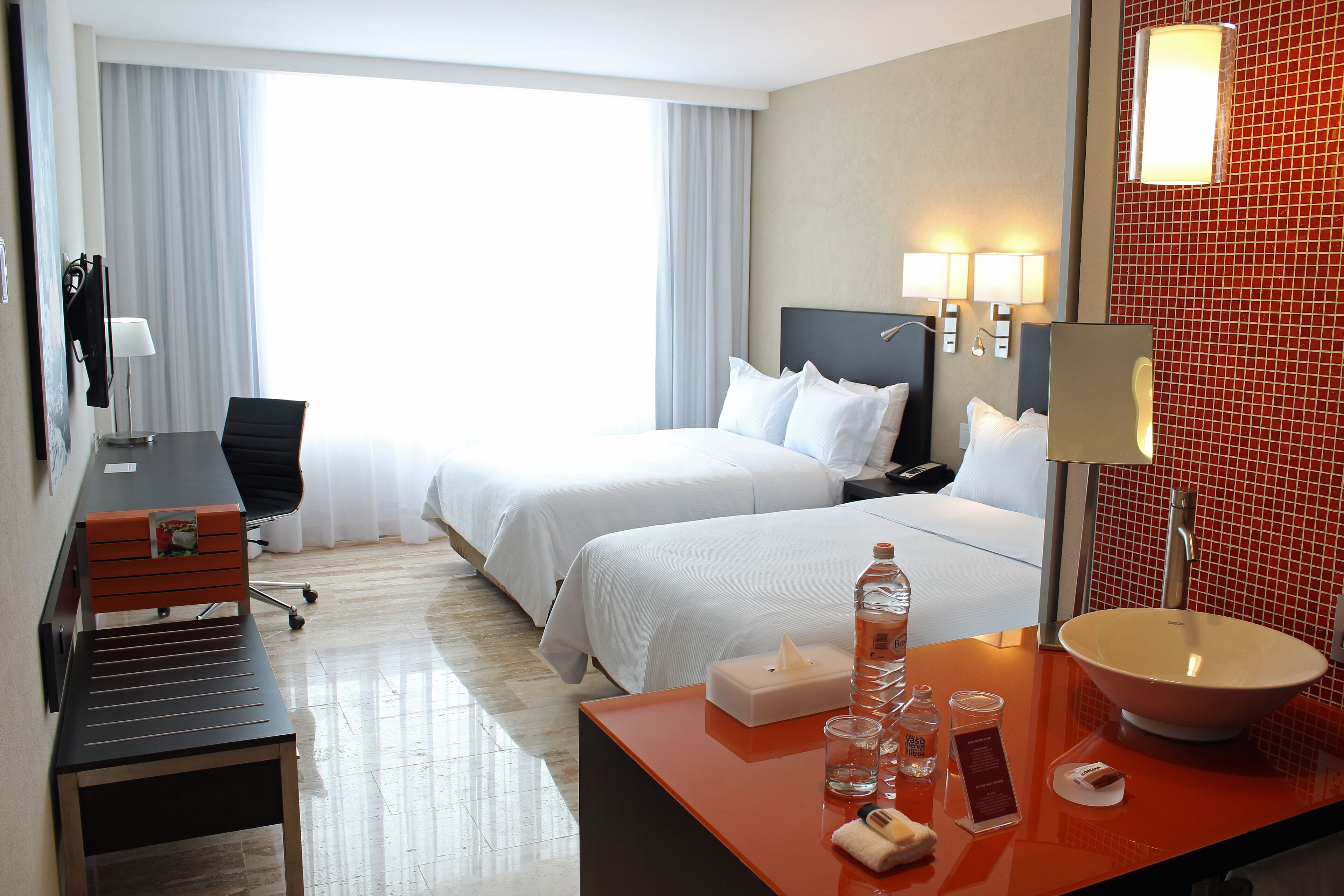 superior double room | in-room safe, desk, laptop workspace, blackout curtains