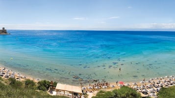 Private beach, sun-loungers, beach umbrellas, beach bar
