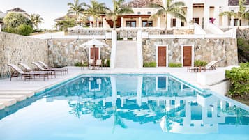 2 outdoor pools, pool umbrellas, sun loungers