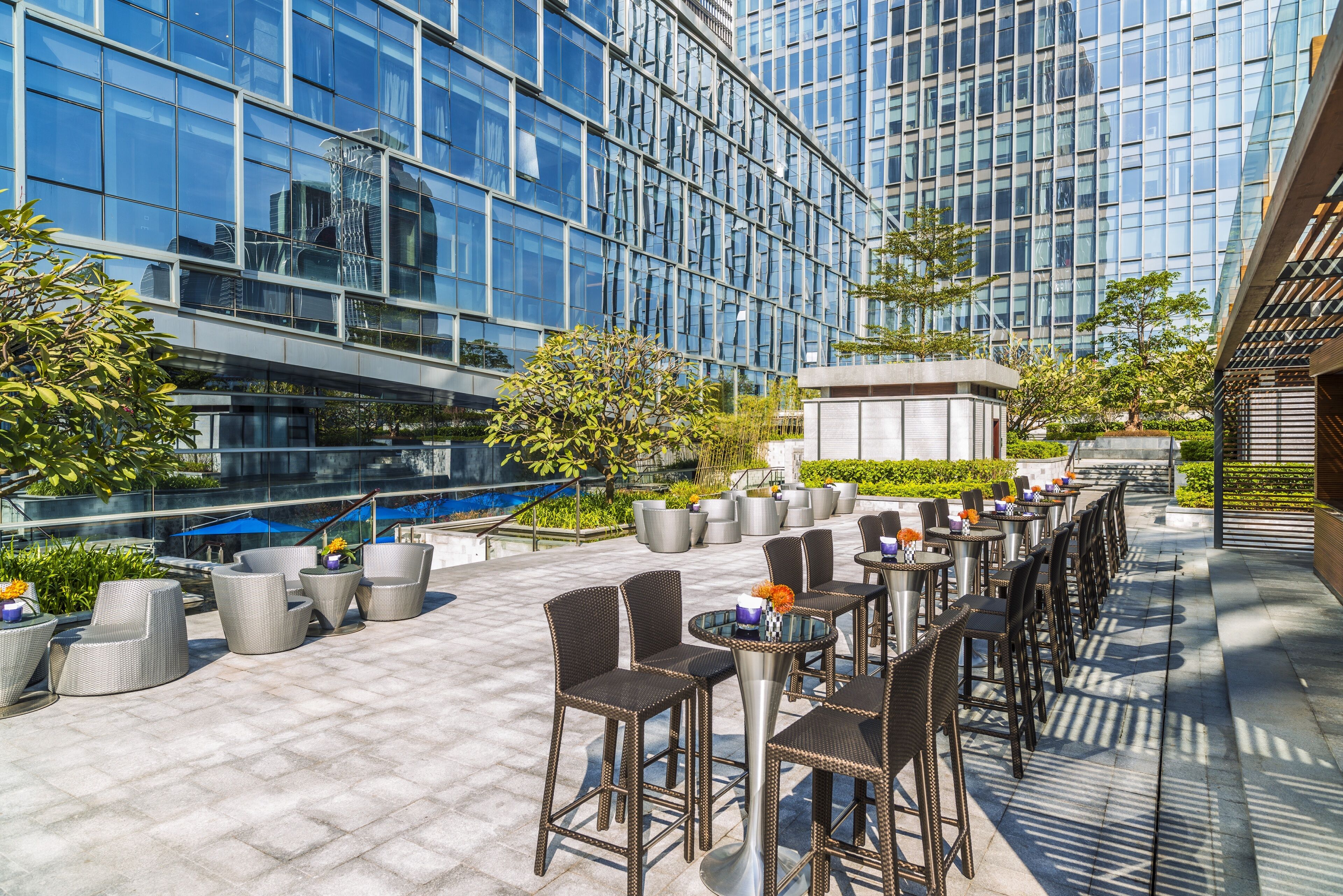 outdoor banquet area