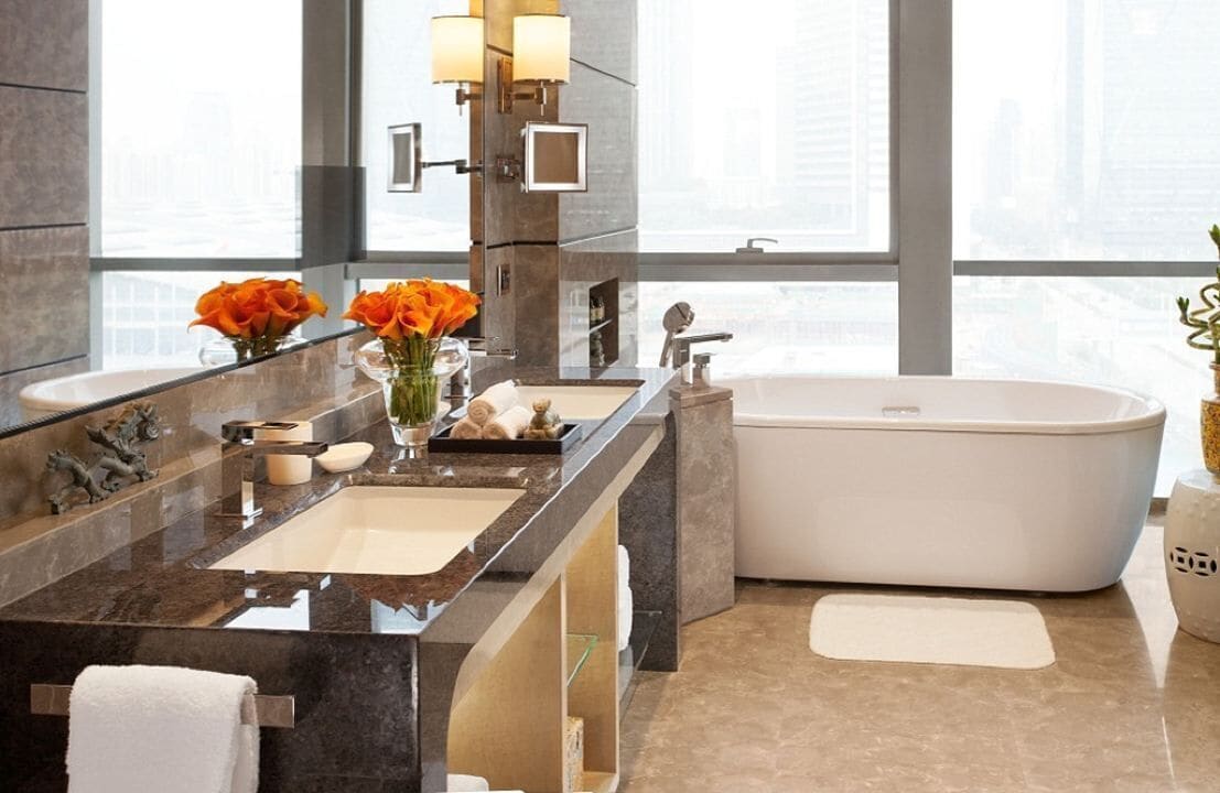 executive suite, 1 king bed | bathroom | separate bathtub and shower, hair dryer, bathrobes, slippers