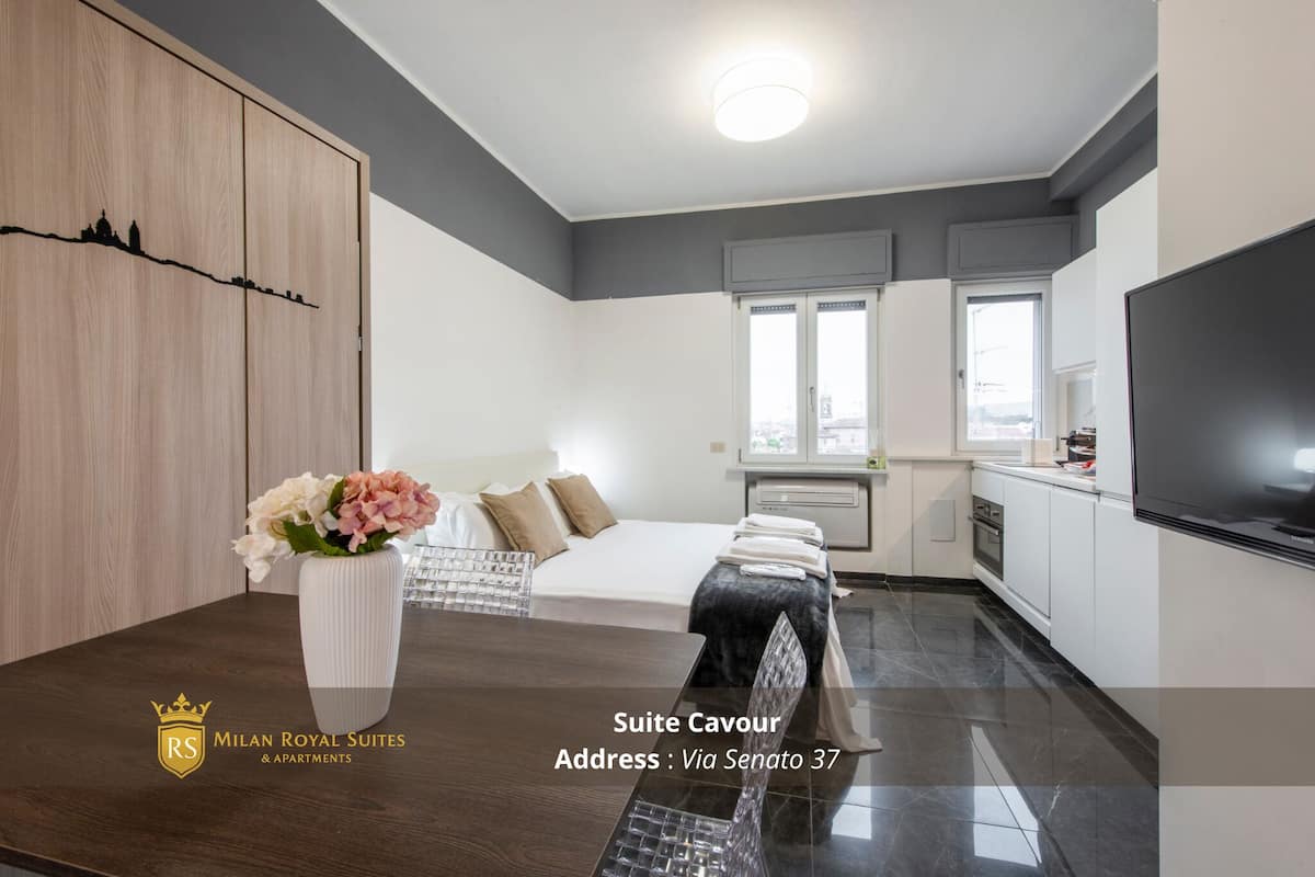 Studio suite | Luxe beddengoed, een minibar, een kluis op de kamer