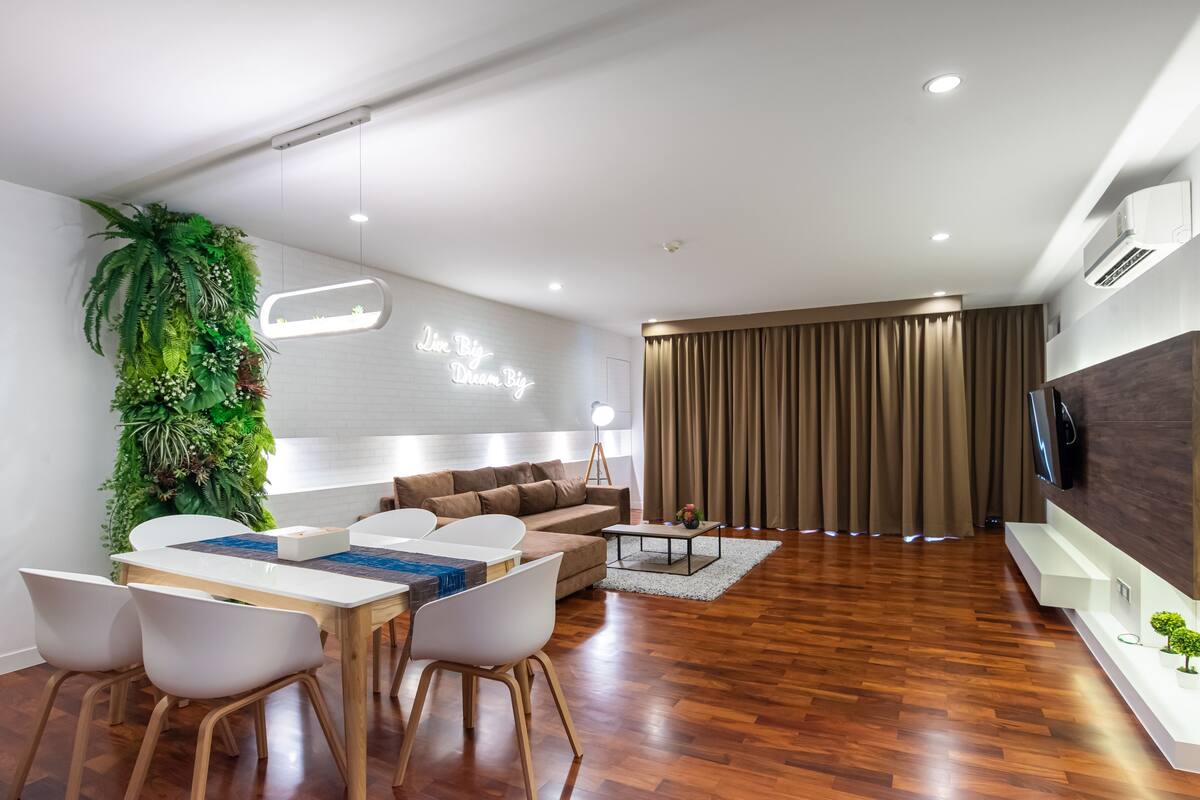 Basic Suite, 2 Bedroom, Kitchen, City View | Living area | 42-inch LCD TV with satellite channels