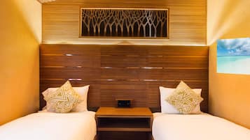 2 bedrooms, premium bedding, memory-foam beds, in-room safe