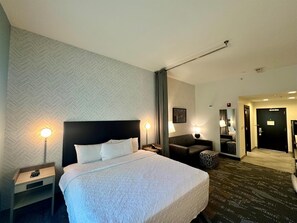 Blackout curtains, iron/ironing board, free WiFi, bed sheets