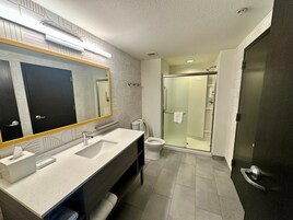 Suite, 1 cama de matrimonio grande | Baño | Artículos de higiene personal gratuitos, secador de pelo y toallas