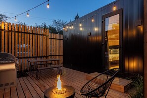 Deluxe Bungalow, Hot Tub | Terrace/patio - Mackenzie Beach Resort (Tofino)