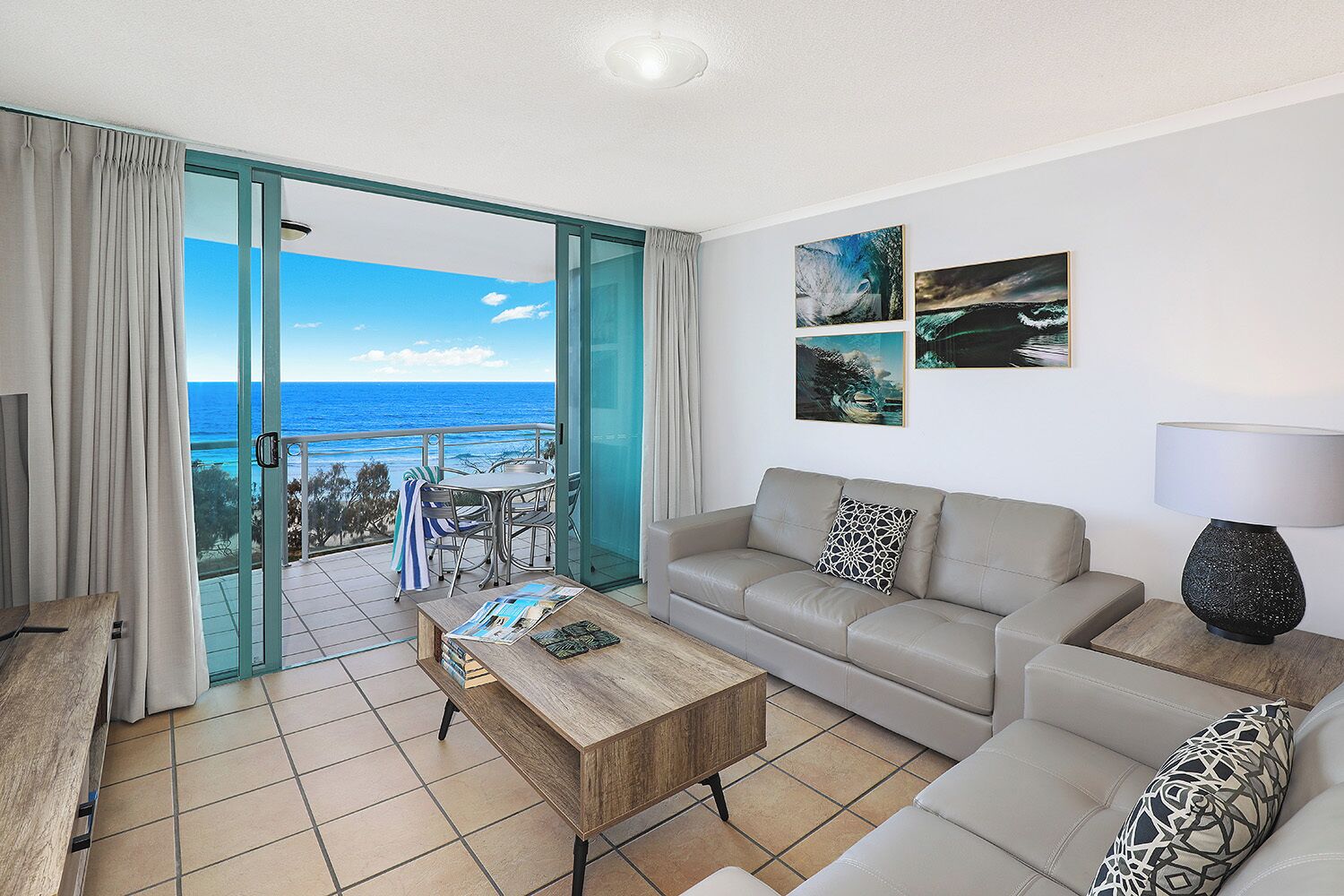 Two Bedroom Ocean View Roof Top Apartment | Living area | 40-inch TV with digital channels, DVD player