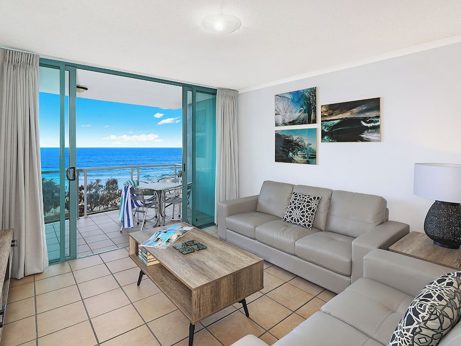 Two Bedroom Ocean View Roof Top Apartment | Living area | 40-inch TV with digital channels, DVD player