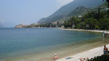 On the beach, snorkelling