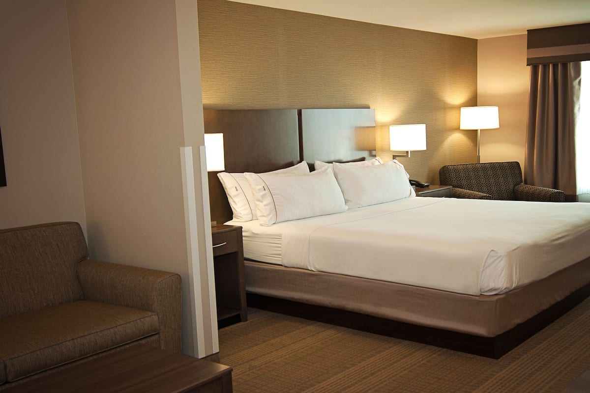 premium bedding, down duvets, desk, laptop workspace