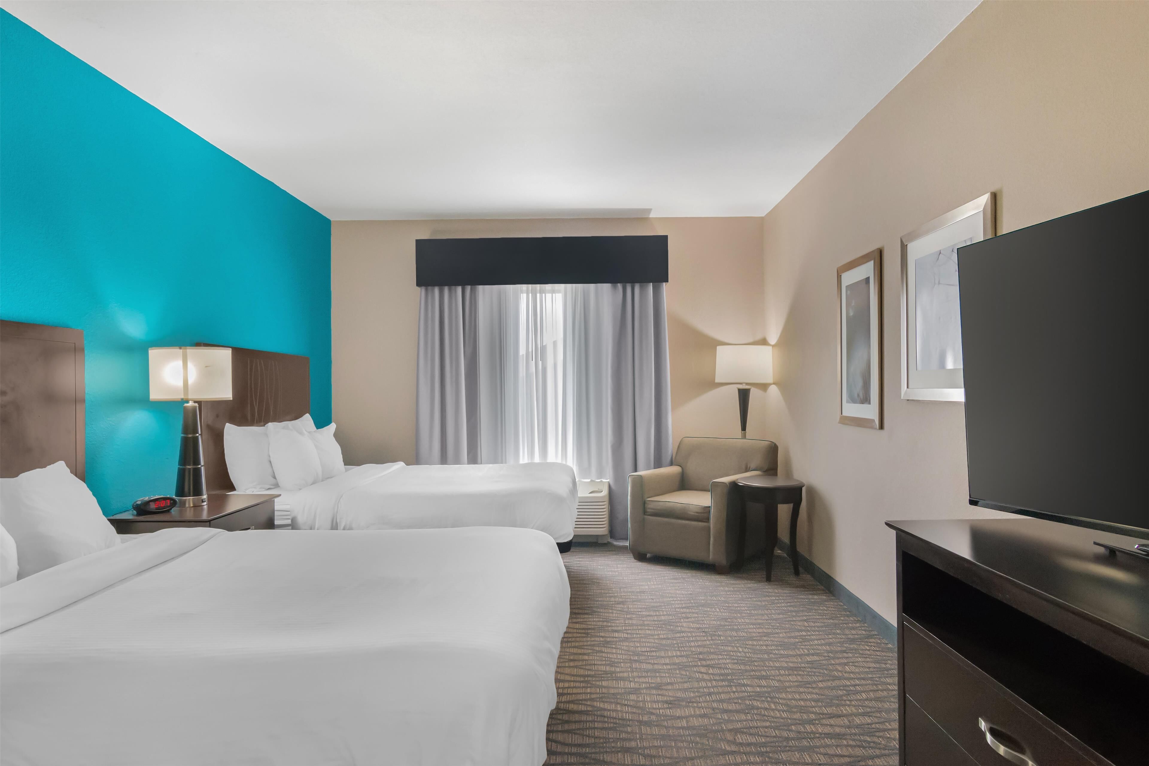 suite, 2 queen beds, non smoking, refrigerator & microwave (with sofabed) | desk, blackout curtains, soundproofing, iron/ironing board