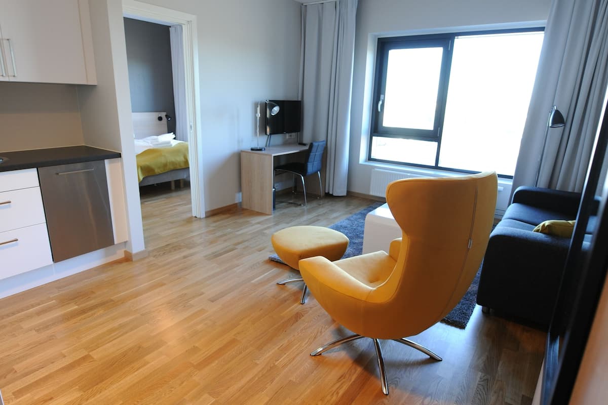 superior apartment, 1 bedroom | premium bedding, desk, soundproofing, iron/ironing board