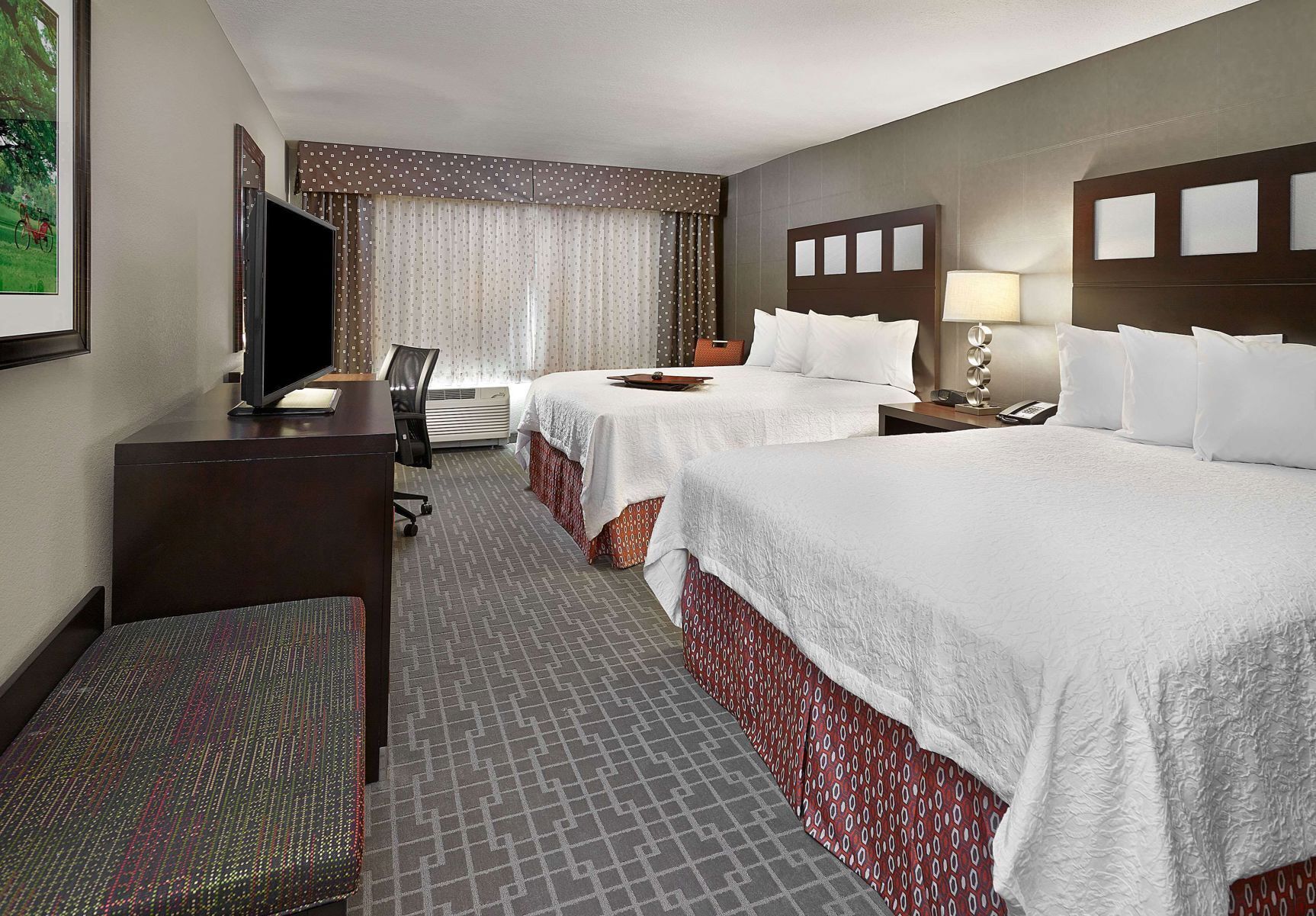 Hypo-allergenic bedding, pillowtop beds, in-room safe, desk
