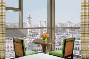 Superior Room, 1 King Bed (Partial Haram View) | Living area | 46-inch LCD TV with premium channels, TV, MP3 dock - Hilton Suites Jabal Omar Makkah (Makkah)