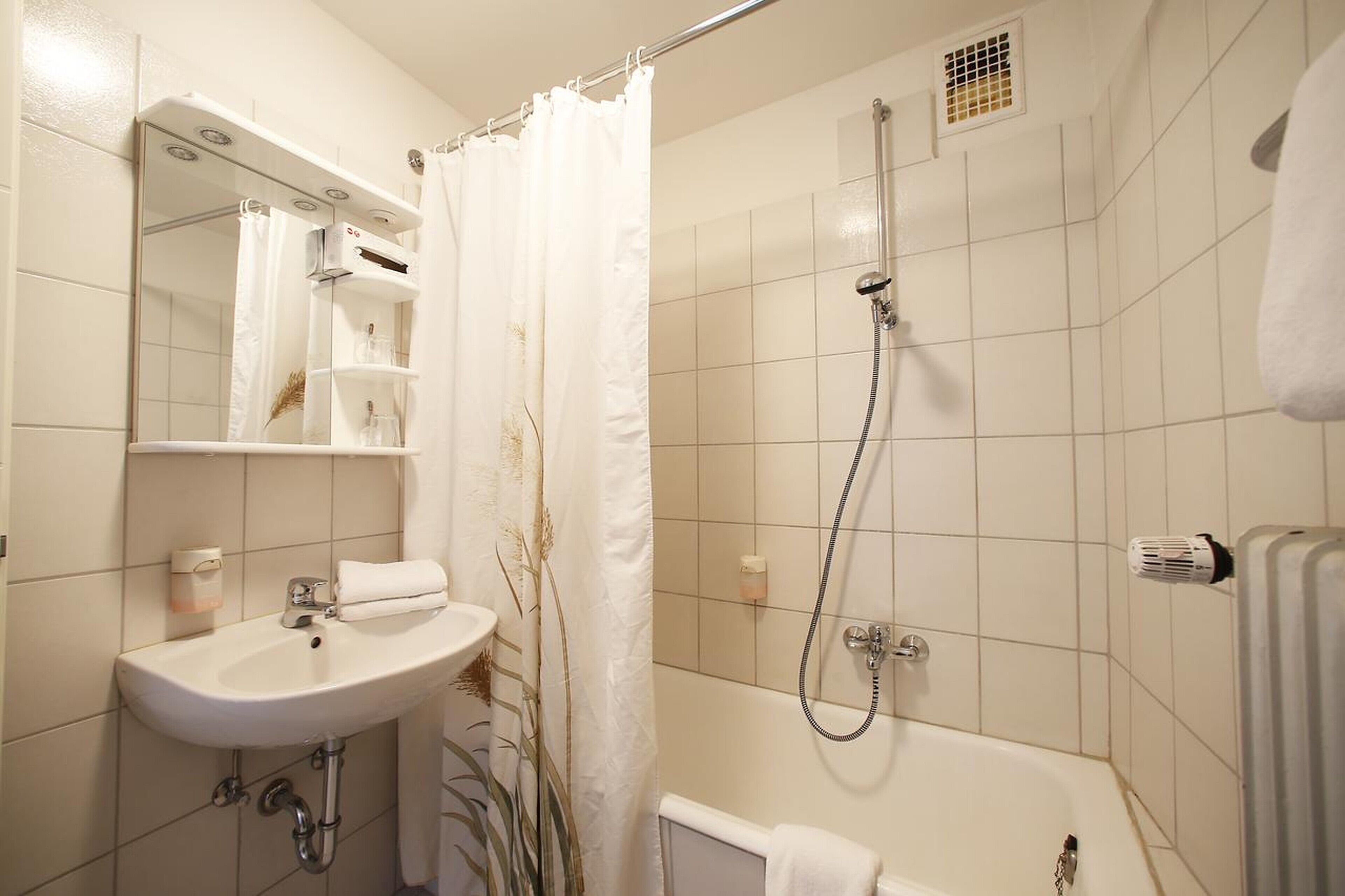 free toiletries, hair dryer, towels