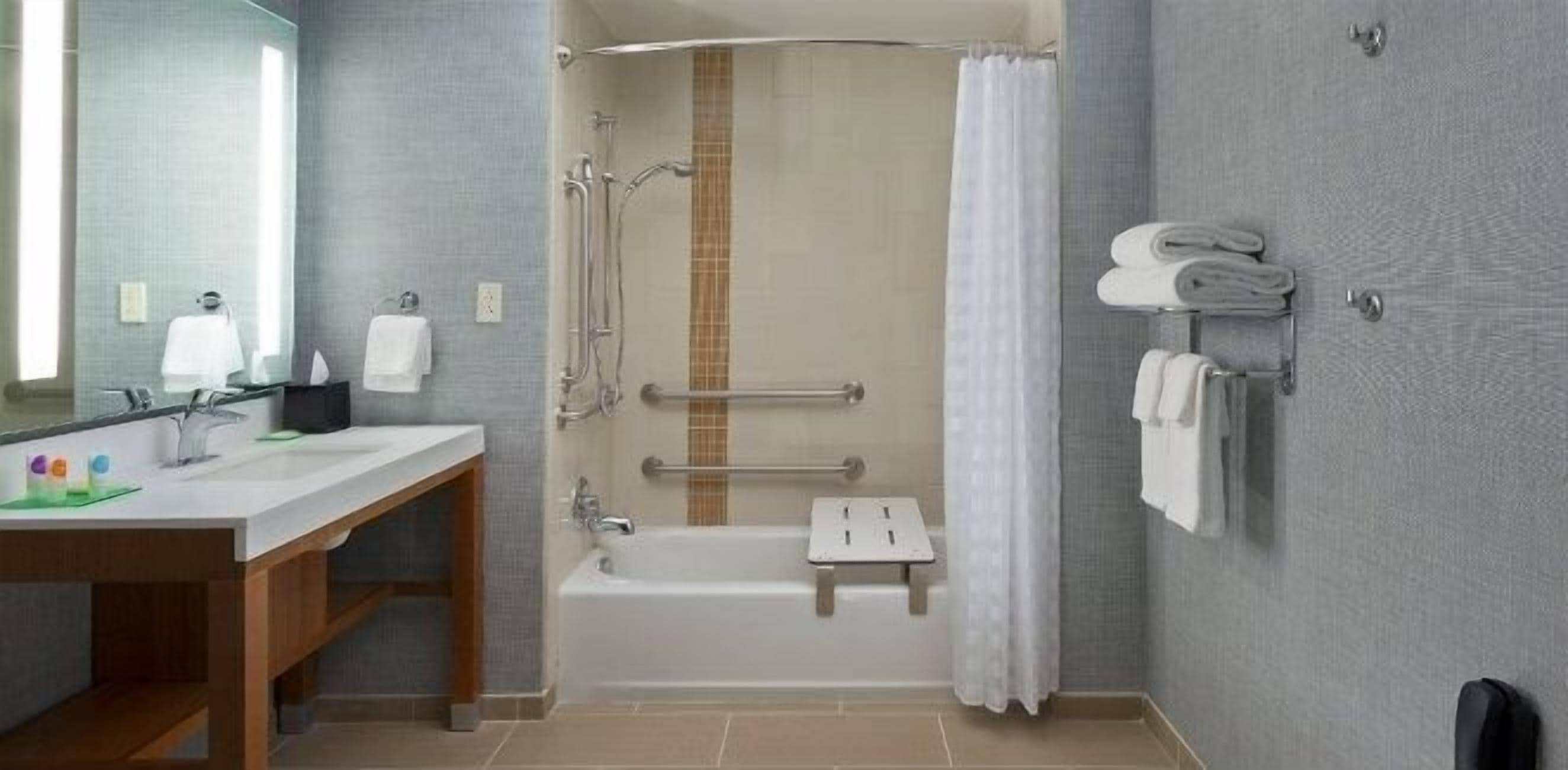 room, 2 queen beds, accessible (shower) | bathroom | designer toiletries, hair dryer, towels