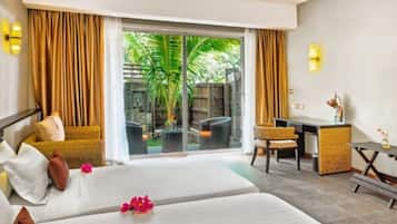Twin Room, Kitchenette | Living area | 32-inch LCD TV with cable channels, TV