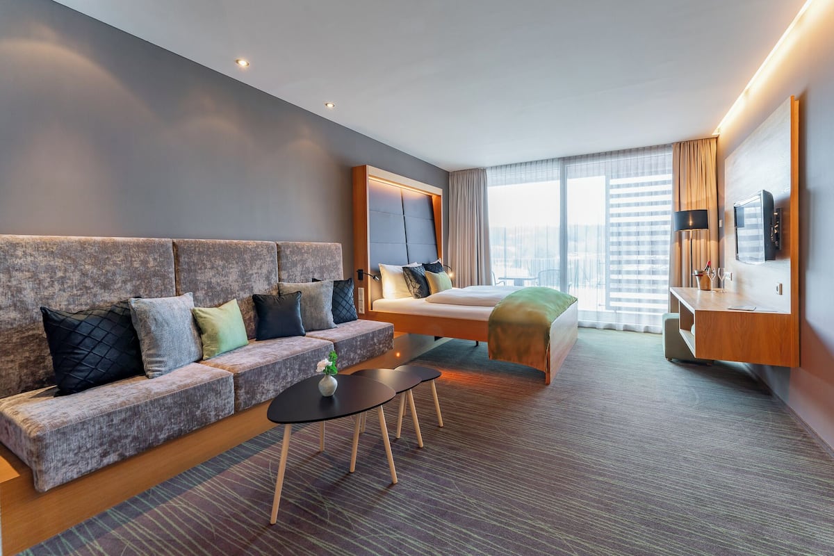 Camera doppia, vista lago | Minibar, una cassaforte in camera, insonorizzazione, Wi-Fi gratuito