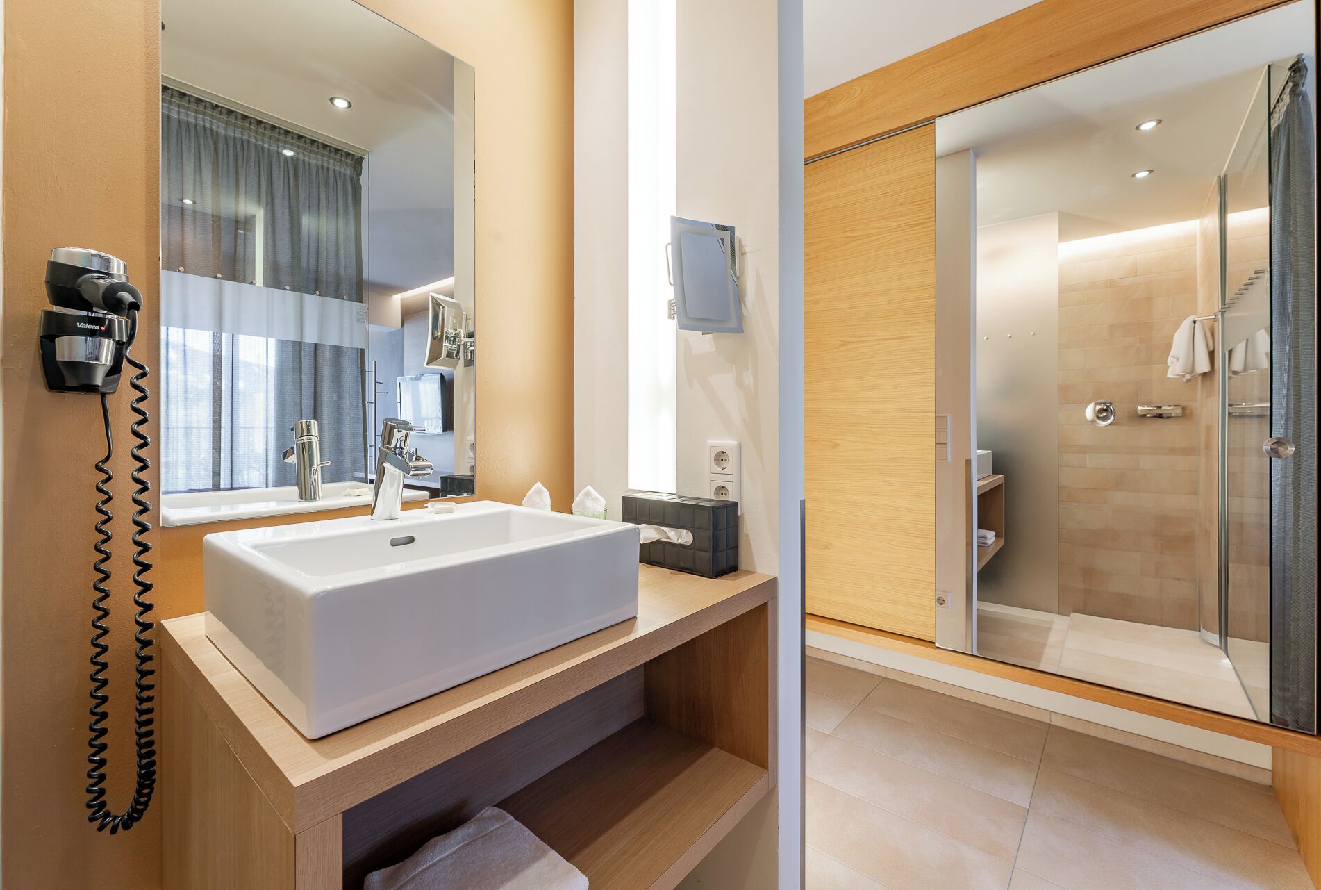 double room | bathroom | shower, free toiletries, hair dryer, bathrobes