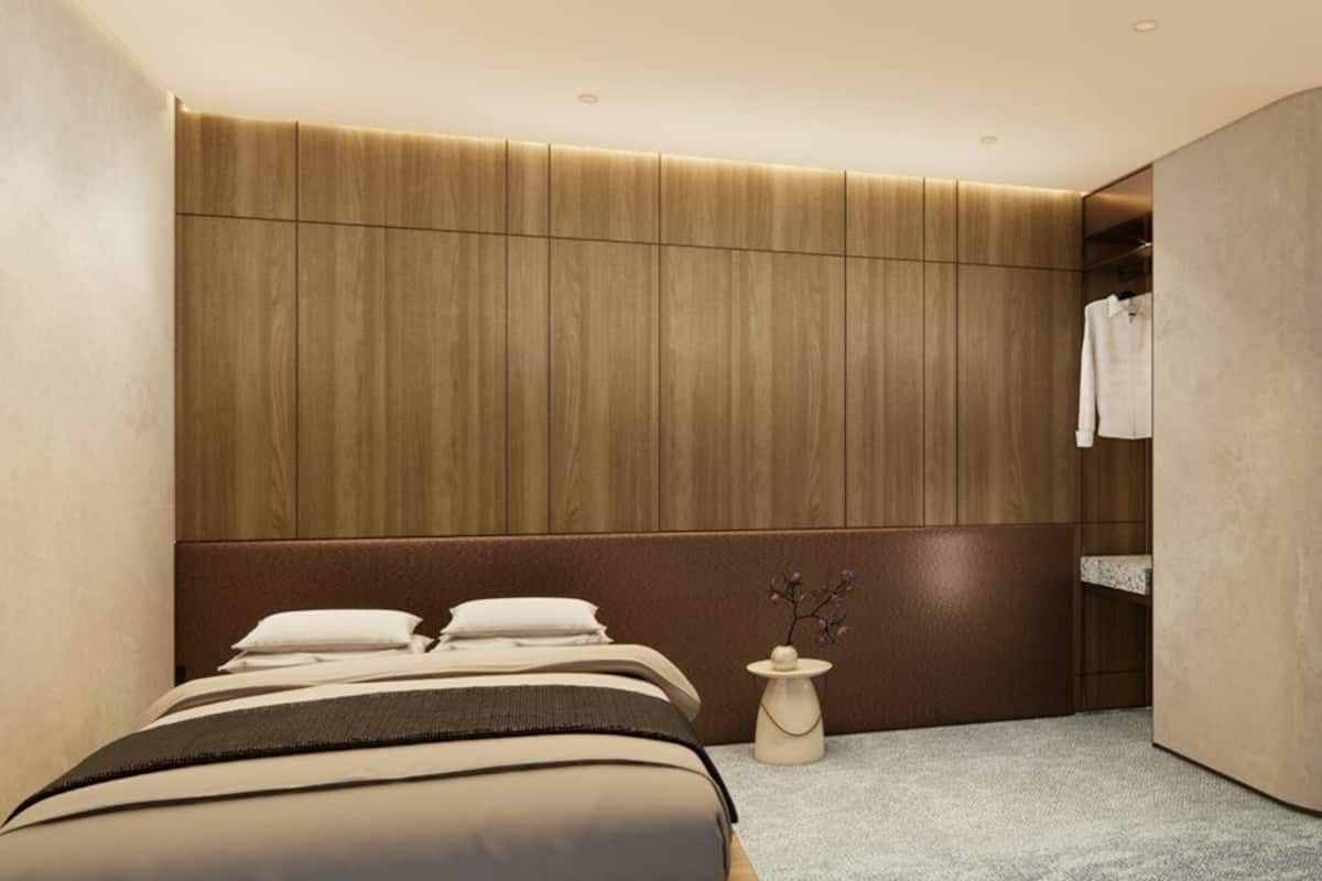 Desk, bed sheets