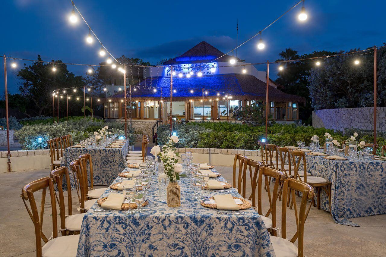 Outdoor banquet area