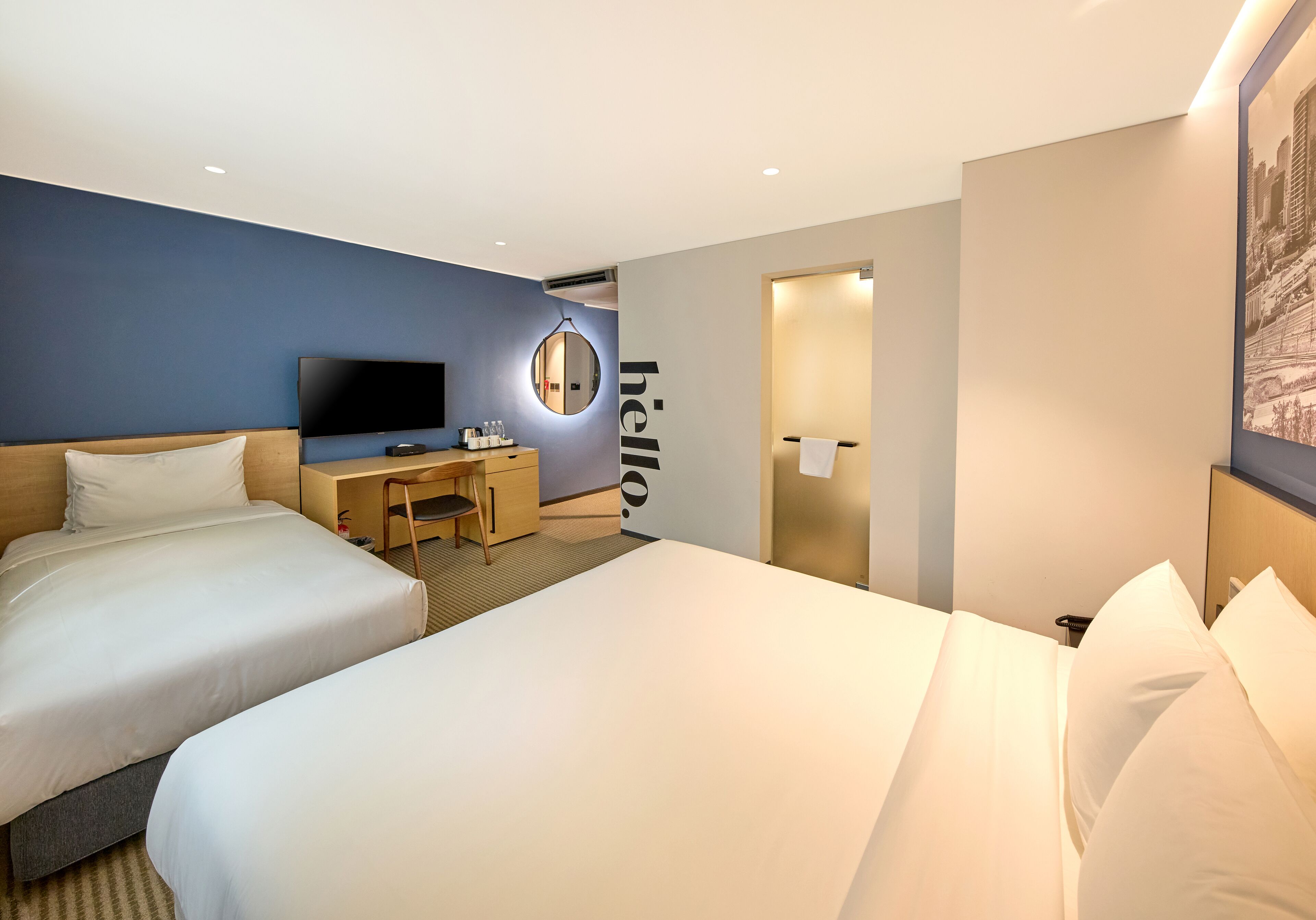 friends & family triple | premium bedding, in-room safe, desk, blackout curtains