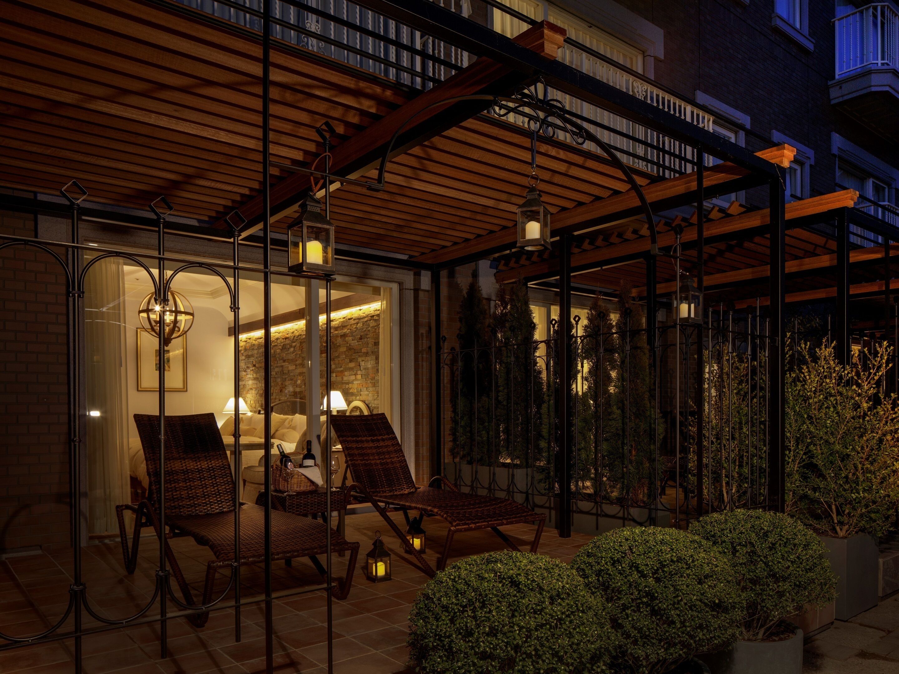 Junior Twin kamer, niet-roken, uitzicht op tuin | Terras