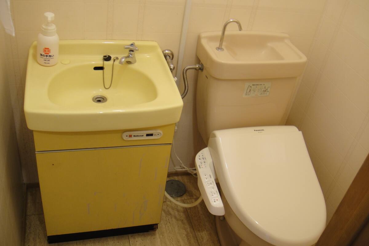 traditional room, japanese futon | bathroom | hair dryer, slippers, towels