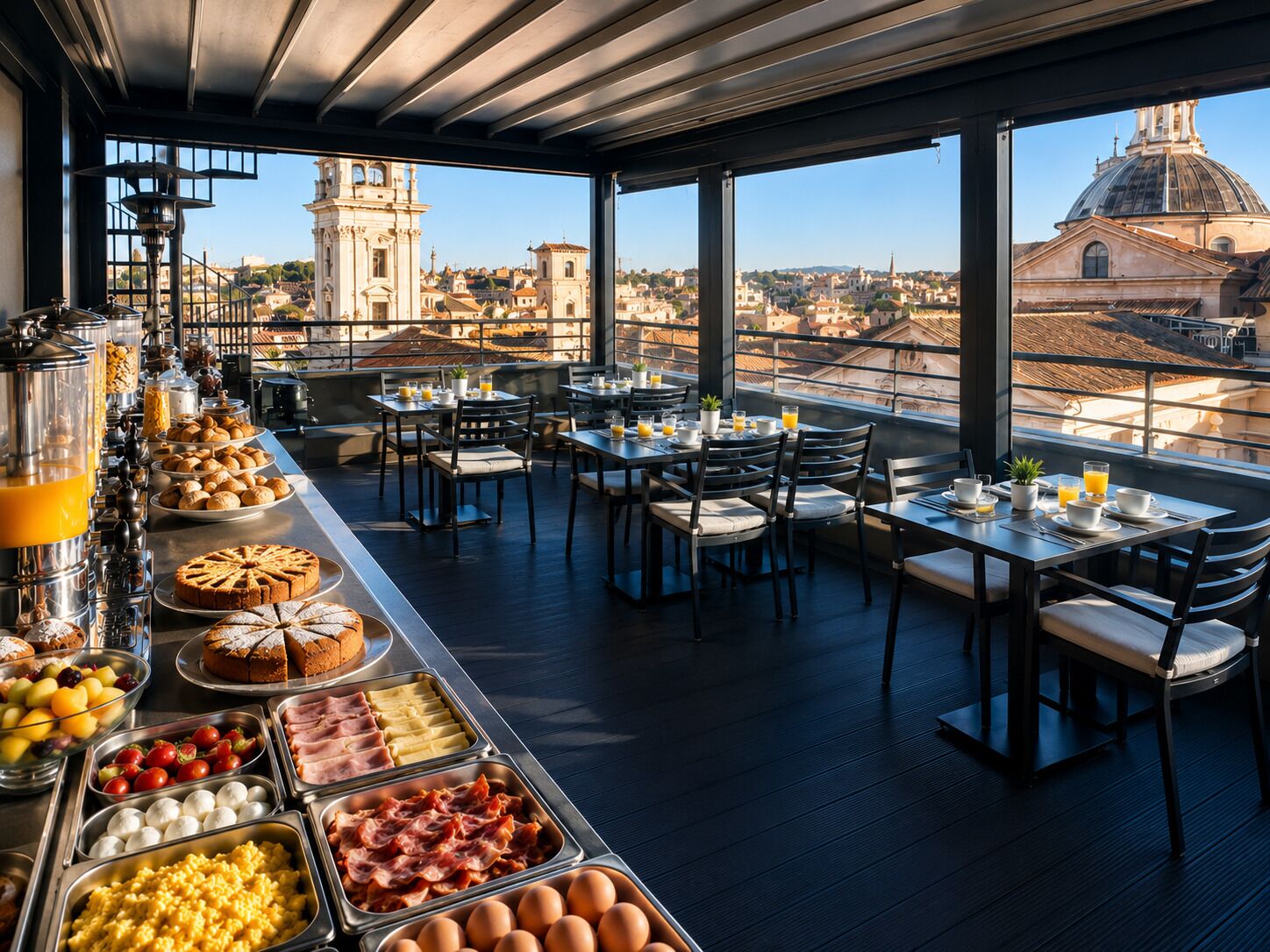 Tägliches Frühstücksbuffet gegen Gebühr